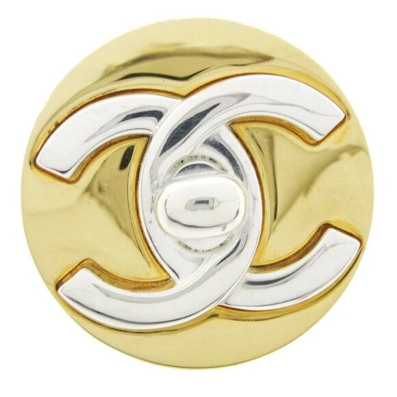 Chanel Medallion Turnlock Brooch Pin Gold 97A 91494 - Picture 1 of 4
